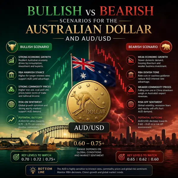 Bullish vs Bearish Scenarios for the Australian Dollar and AUD/USD