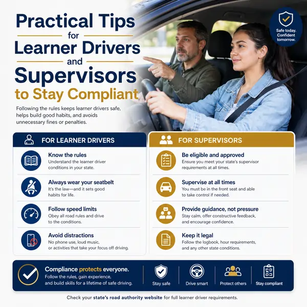 Practical Tips for Learner Drivers and Supervisors to Stay Compliant